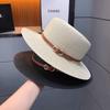Flat Top Hat Summer Travel Seaside Vacation Wind Shading Sun Protection Straw Hat Show Face Small Temperament Sun Hat Children
