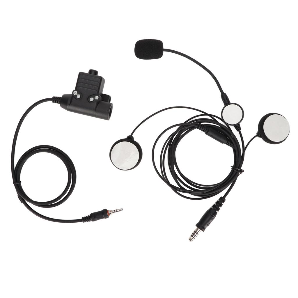 Helm-Headset, 7,1-mm-Stecker, Stereo-bilateraler Motorradkopfhörer mit U94 PTT für Yaesu Vertex VX-6R