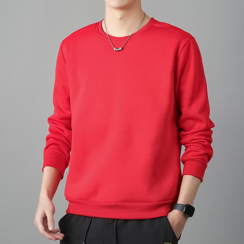 New Loose Men's Padded Warm Casual Sports Lightweight Soft Wrinkle Breathable Cotton Long-sleeved T-shirt