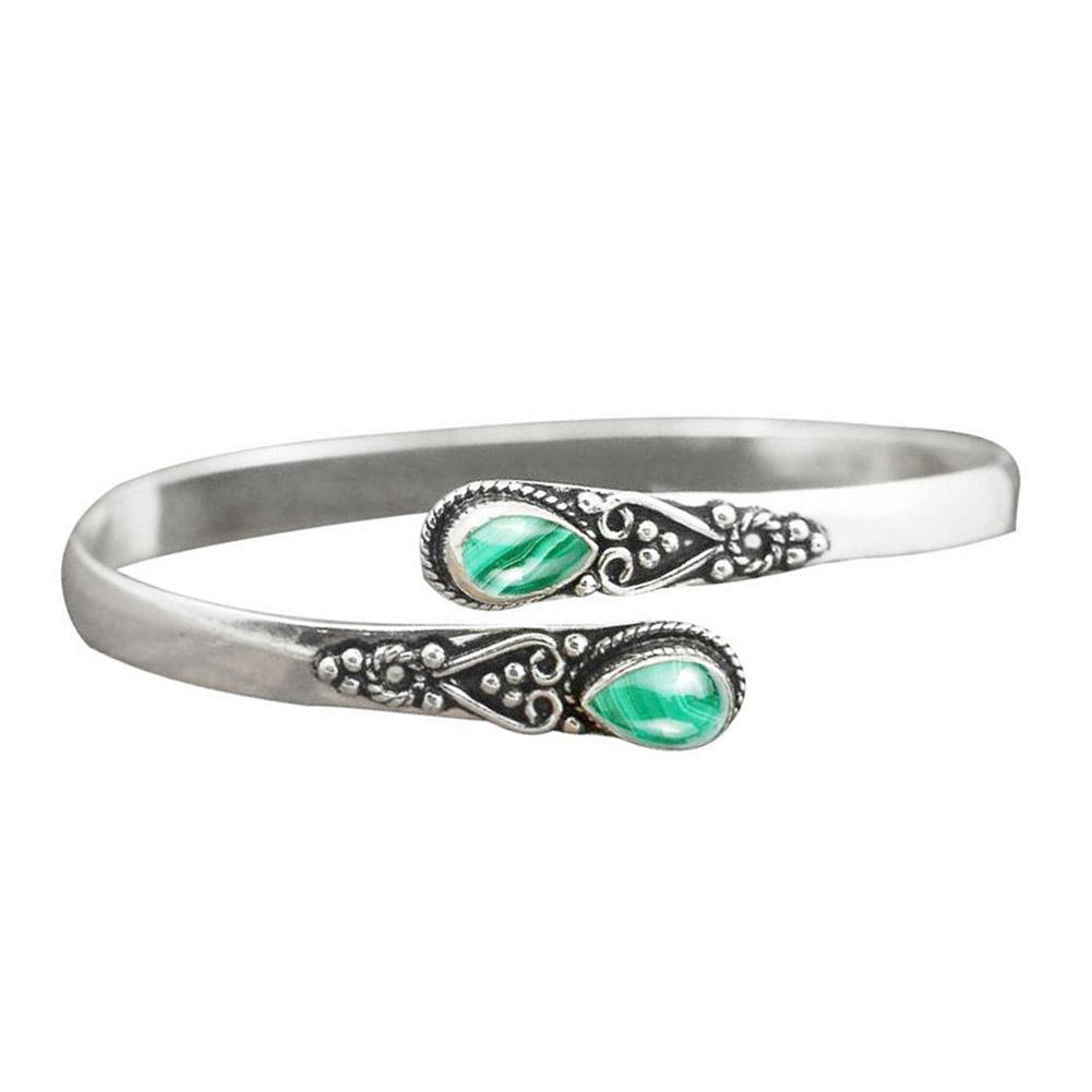 Bracelet Vintage Ouvert Réglable en Pierre d'Ambre Bleue Pour Hommes Bijoux Décontractés Manchette Bracelet Femme Gi K4X8