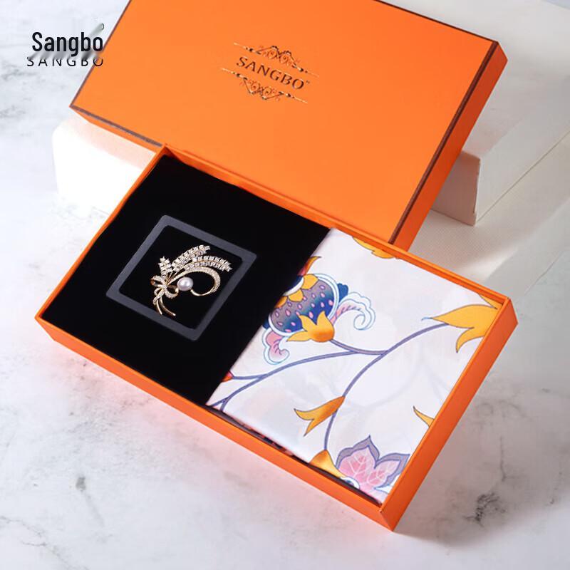 SANGBO Mulberry Silk Scarf & Eye Mask Gift Set