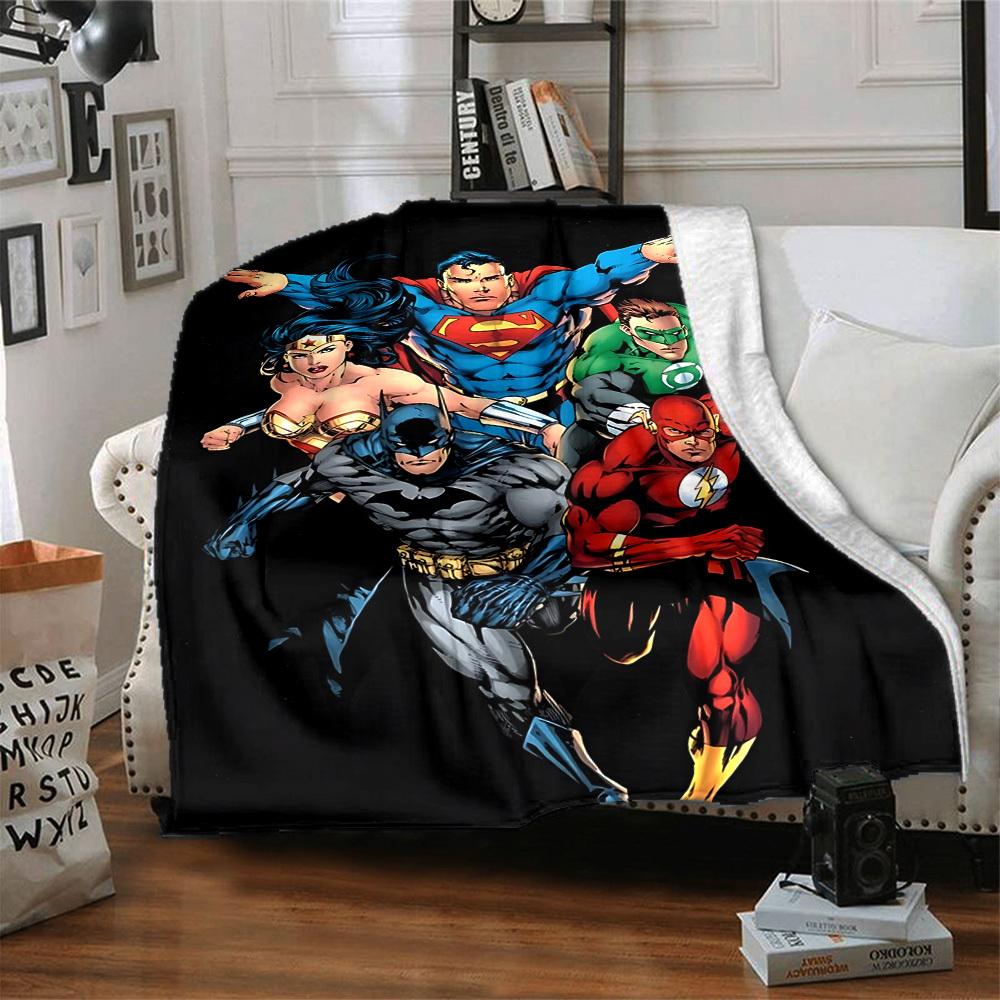 1pc Superman, Justice_League Blanket | Polyester Fiber, All-Season Comfort for Sofa, Bed, Office, Car, Camping yy251021151