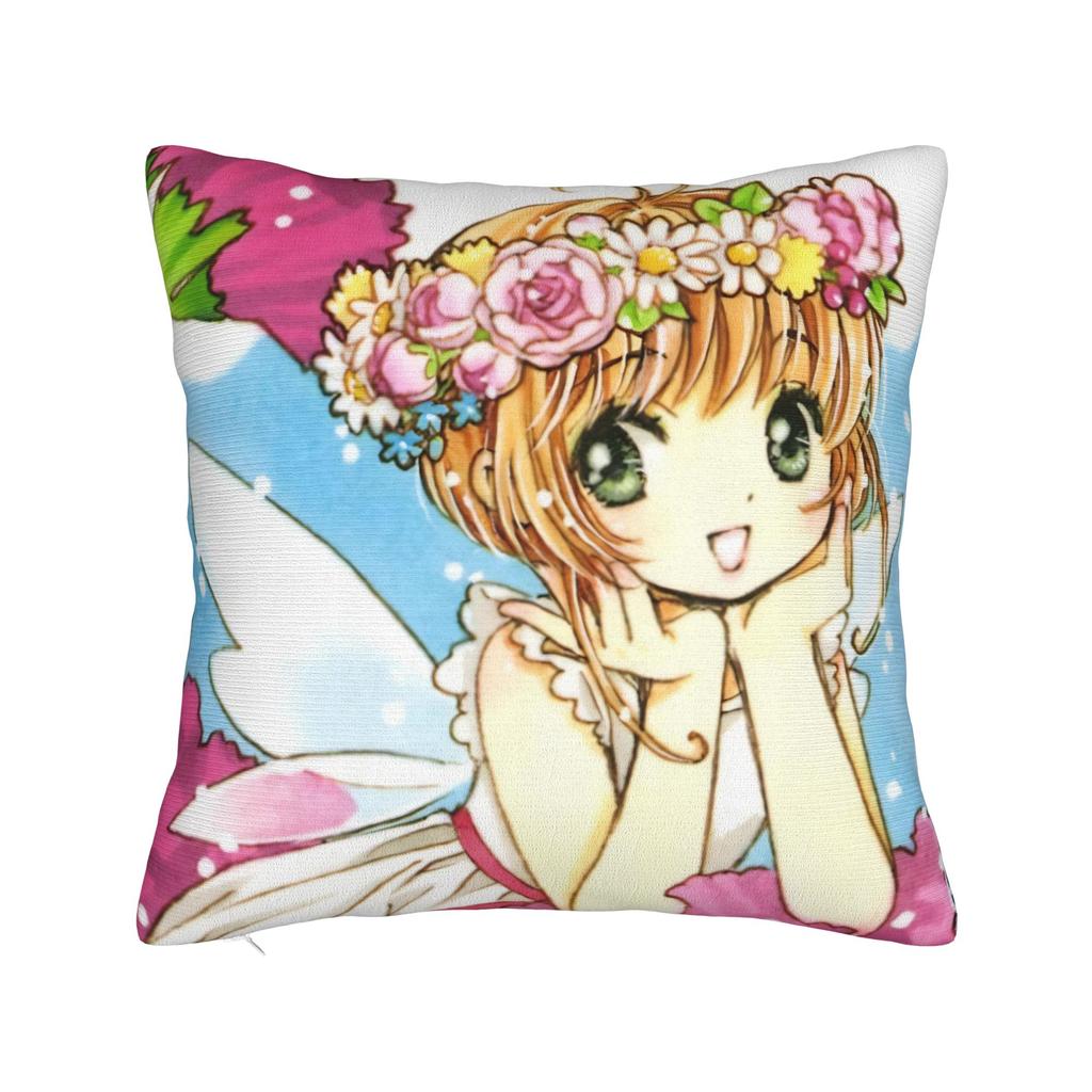 Cardcaptor Sakura Flower Pillowcase Polyester Cushion Cover Decoration Anime Cartoon Pillow Case Cover Home Wholesale 45*45cm