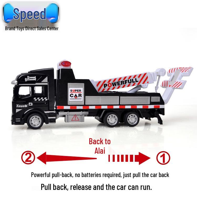 Children's Pull-Back Alloy Fire Ladder Truck Toy