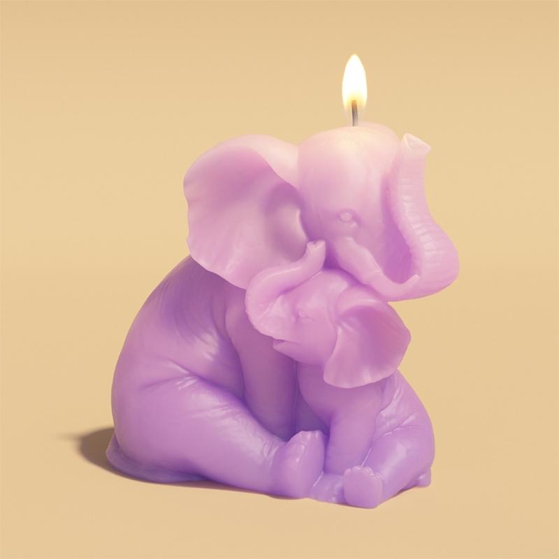 Elephant Mother and Baby Statue Silicone Candle Molds for Handmade Candle Soap Making Molds Epoxy Resin Silicone Molds