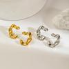 High-end C-shaped Stainless Steel 18k Titanium Earrings - European & American Fashion Ear Studs.