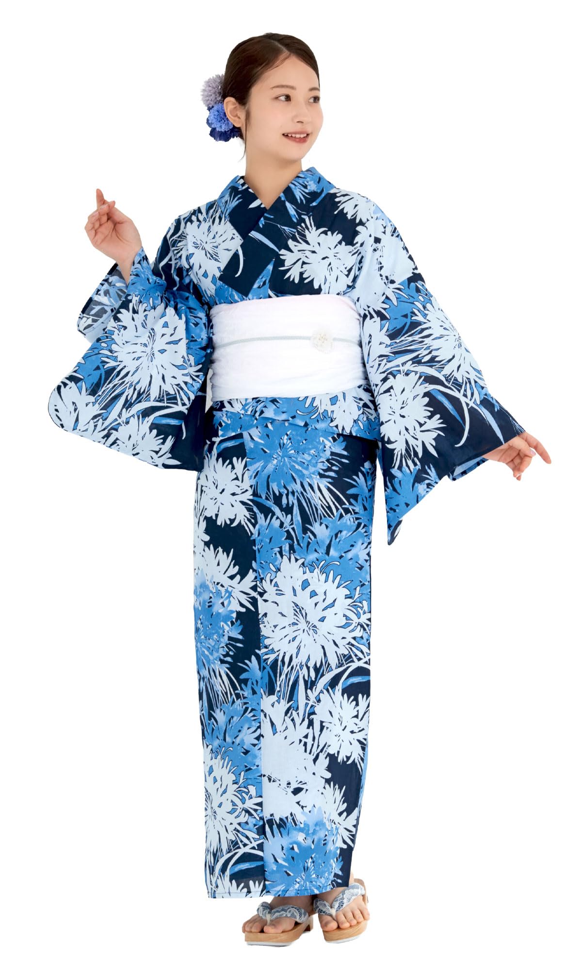 

[NISHIORI] Two-piece Yukata for Women, Separate Pieces, Easy to Wear, Summer Festival, Fireworks Display, Trendy Pattern, Japanese Modern, Easy to
