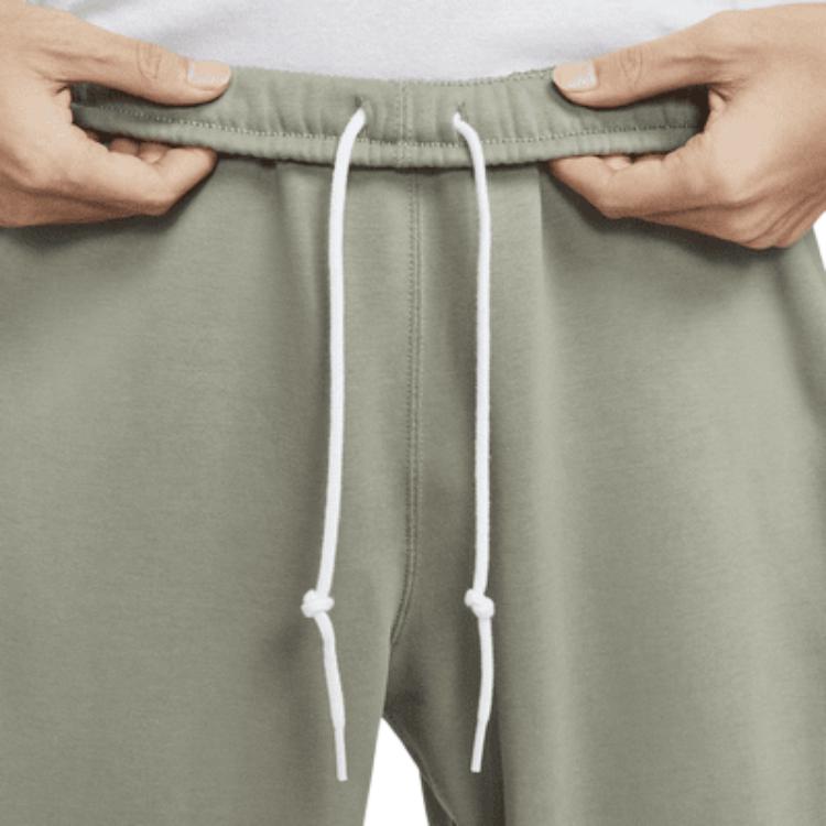 Nike Solo Swoosh Loose Fit Lace-Up Knitted Comfortable Fleece Casual Pants Men Bottoms Light-Army-Green White DX1365-320