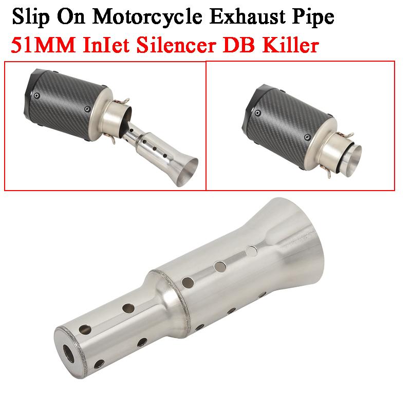 Motorcycle Exhaust DB Killer Silencer Noise Sound Moto Exhaust Adjustable Muffler 51MM InIet Silencer