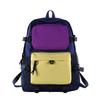 School bag, simple color-block nylon backpack for women, Korean style high school and college student backpack, fashionable large capacity
