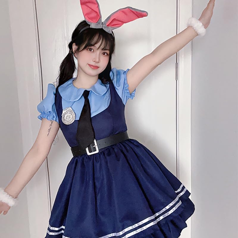 Asminlee Zootopia Cosplay Police Animal Costume, Character Halloween Cosplay, Cute Rabbit Police, Anime Animal Metropolis Cosplay, Includes Tie,