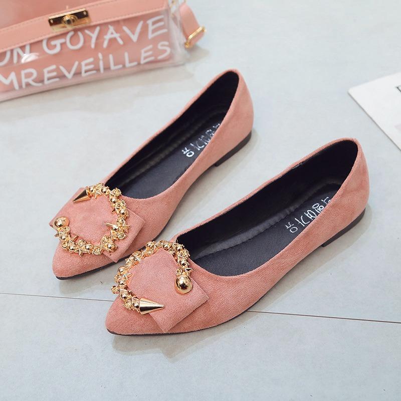 Single shoes women's spring and summer new shallow mouth pointed flat shoes women's soft sole professional black lazy one-pedal women's shoes
