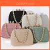 High Quality Pu Square Clutch With Rhinestone Heart Decor For Party And Night Out