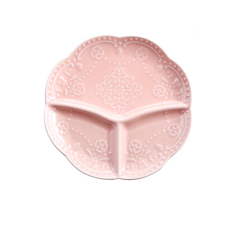 Japanese Style Ceramic Divided Plate for Kids - 3-Compartment Meal, Dried Fruit, and Breakfast Plate