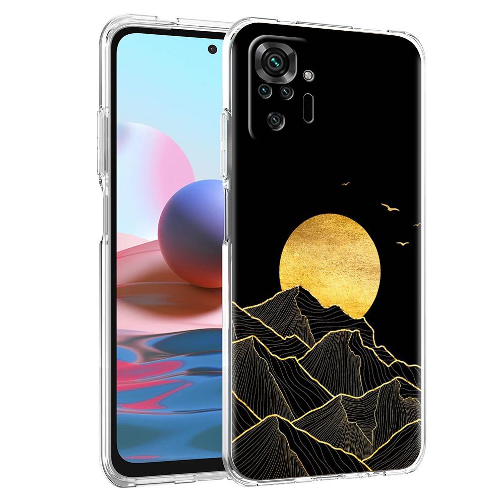 Handyhülle für Xiaomi Redmi Note 15 14 5G 13 12 10 11 Pro Plus 4G 14C 13C 12C Weiche TPU-Hülle Abstrakter Berg Sonnenaufgang Linie