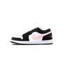 Air Jordan 1 Black Pink Toe Cushioning, Wear Resistant Low Top Vintage Basketball Shoes Unisex Black White Pink 553558-146(Team425-)