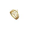 Real Gold Crown Empty Fashion Ring Opening Adjustable Simple Jewelry Japanese Ring Couple Ring