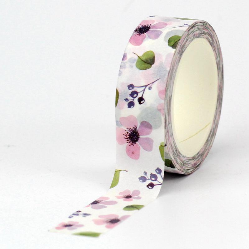 Bulk NEW 1PC 10M Decorative Lovely Flowers Leaves Washi Tapes Set for Scrapbooking Journal Masking Tape Kawaii Stationery