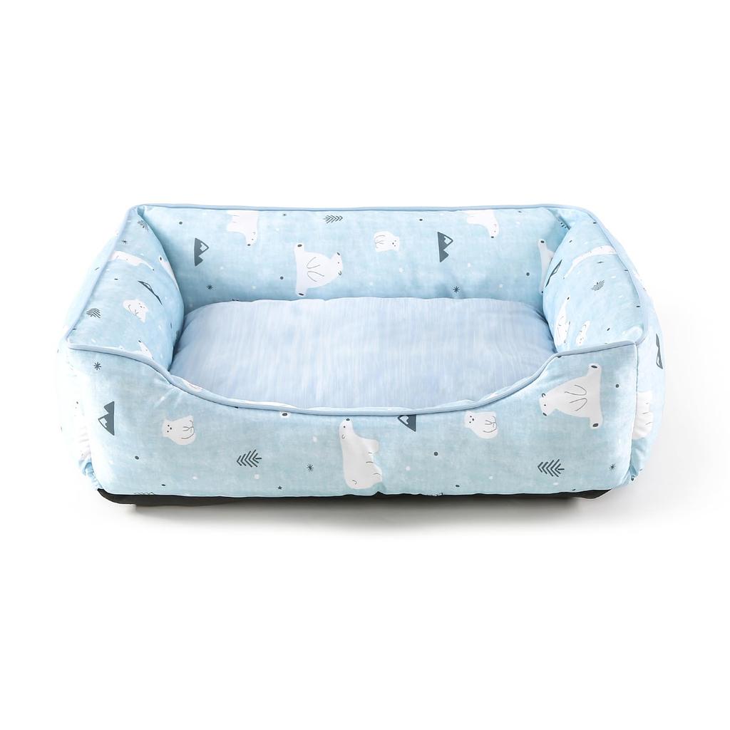 JEMA Gemma Pet Cat Dog Cool Sofa for Soft 3D Cooling in Heat Bear Pattern Bed, Bed, Cushion, Pets, Cotton, Summer, Protection, Washable, 60x50x18cm,