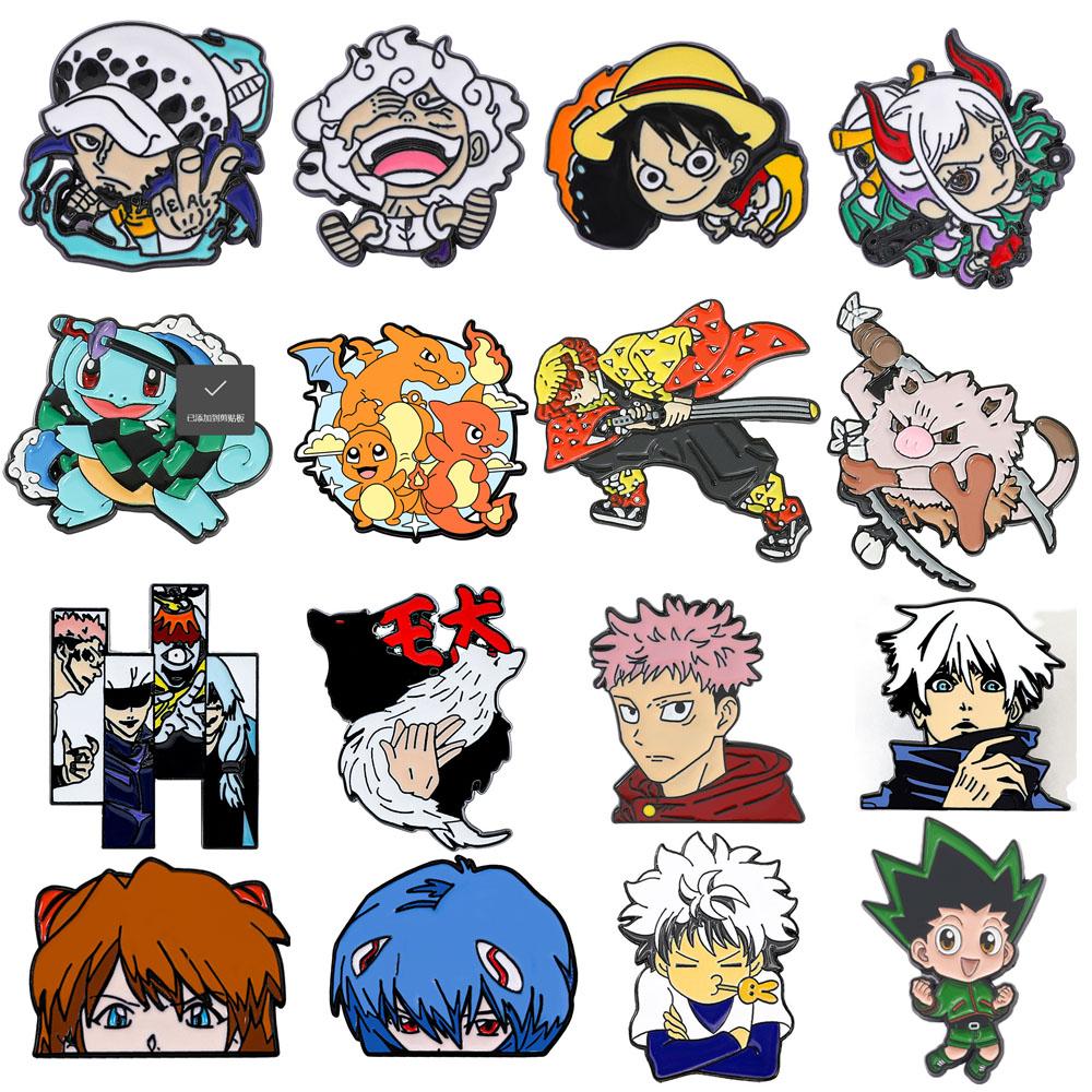 Anime Cartoon PCS Enamel Pins Custom Brooches Lapel Badges Animal Funny Jewelry Gifts for Kids Friends