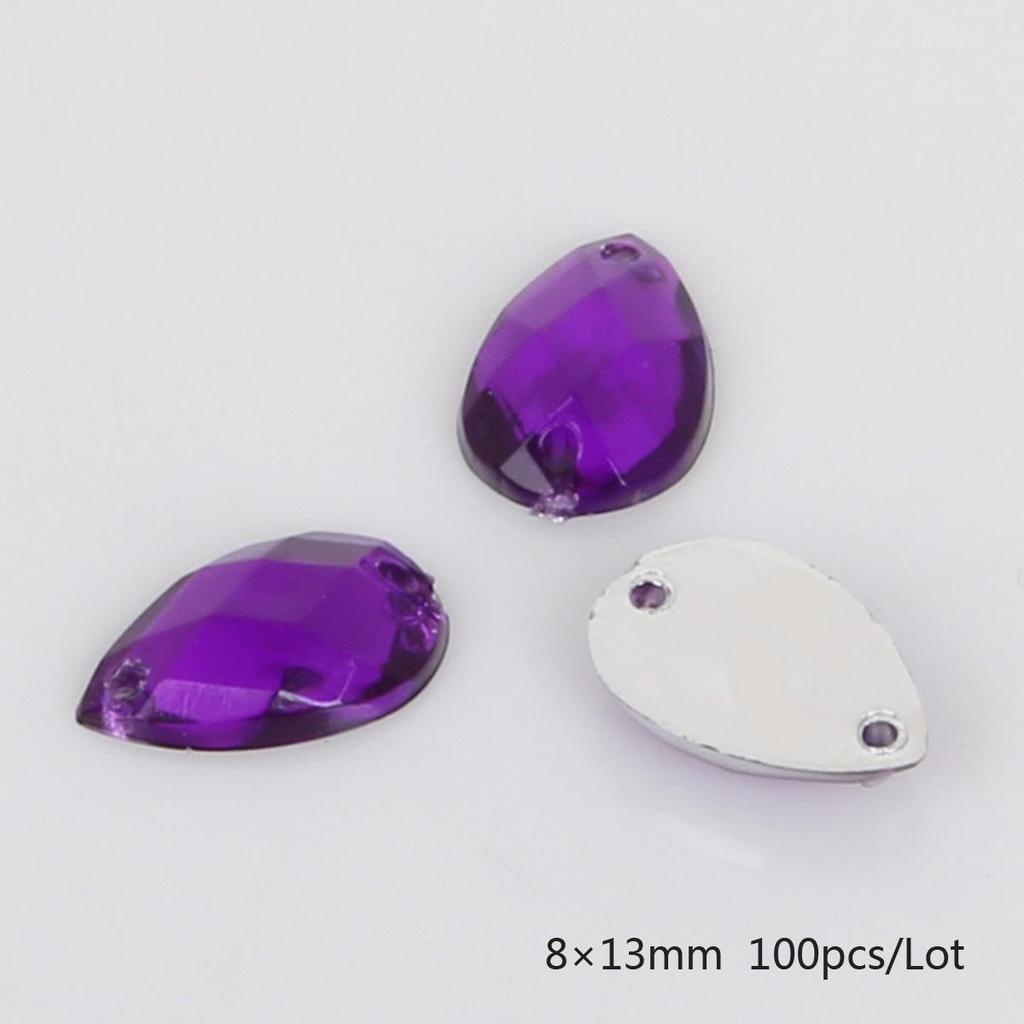 Teardrop Mesh Surface Flat-Bottom Acrylic Rhinestone for DIY Apparel & Jewelry