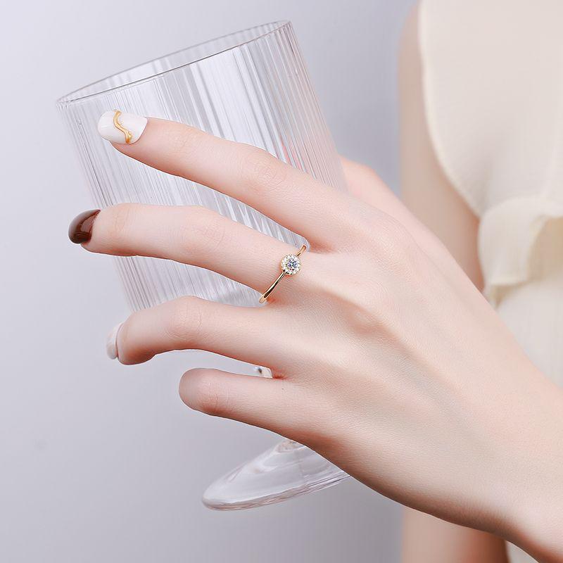 14K Minimalistischer S925 Damen Zirkonring - Nicht verblassend, Hochwertiger Schmuck