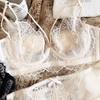 Sexy Hollow Bra Briefs Set French Thin Cup Lace Embroidery Women Underwear Wire Free Bralette Padding Comfort Plus Size Lingerie