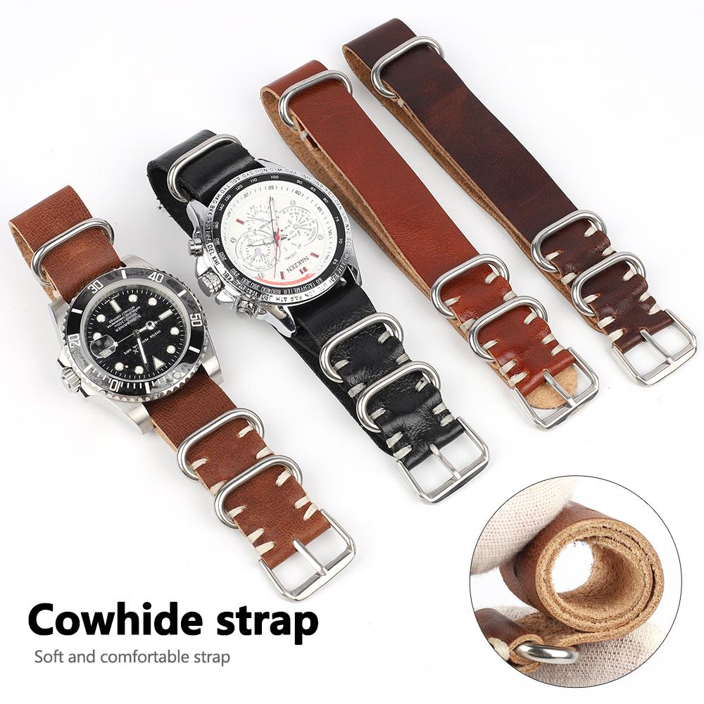 Vintage Echte Leder Uhr Armband 20mm 22mm Universal Handgefertigt Kuh Leder Uhr Band Ersatz Armband für Männer Frauen Armbänder