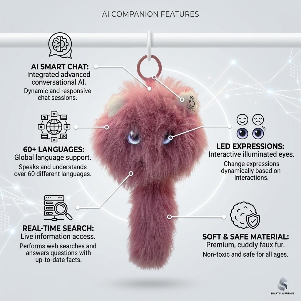 AI Smart Educational Toy with 3D Animation Interactive Talking Plush Growth Companion for Kids Intelligence Nurturing