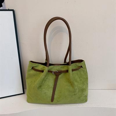 Suede Largecapacity Tote Bag Women's New Trendy Highend Shoulder Bag Going Out To Work Commuter Bag