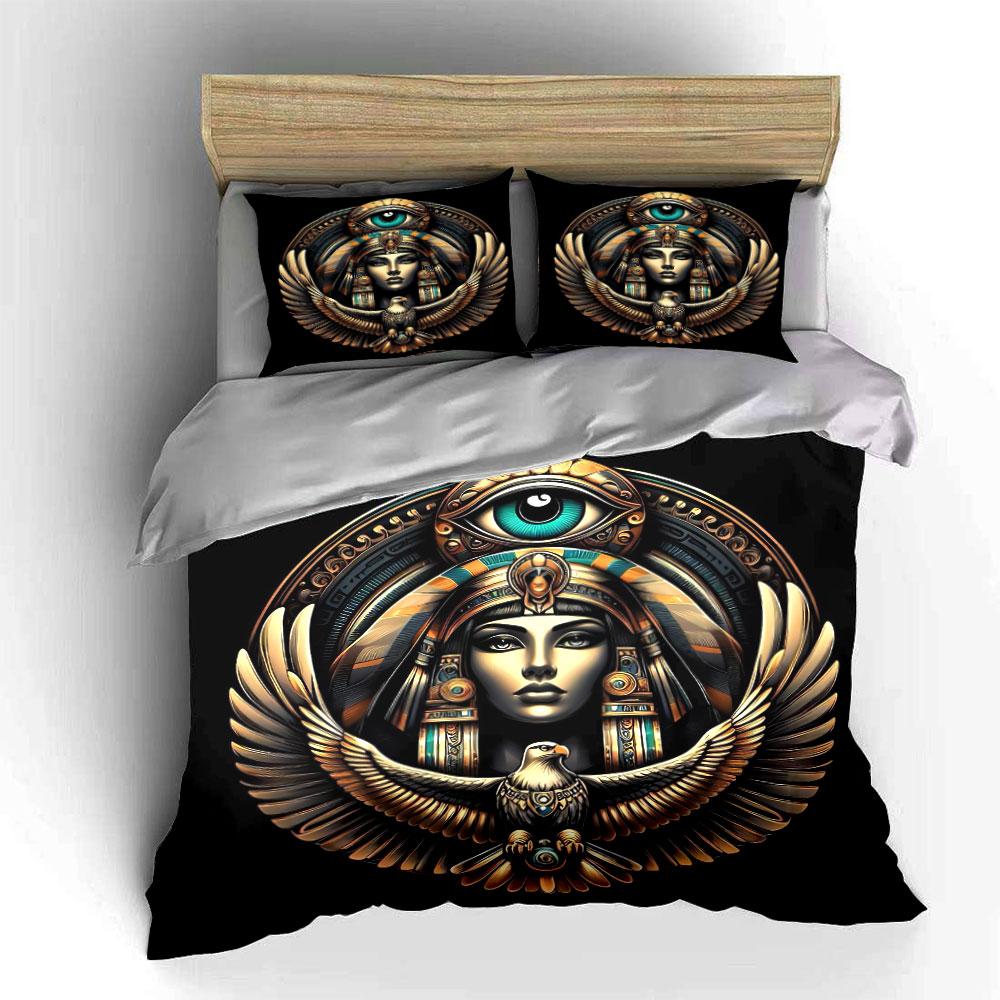 "Egyptian Eagle Eye Decor Set" Soft Skin-Friendly Bedding Set Includes 1 Duvet Cover And 2 Pillowcase Gift