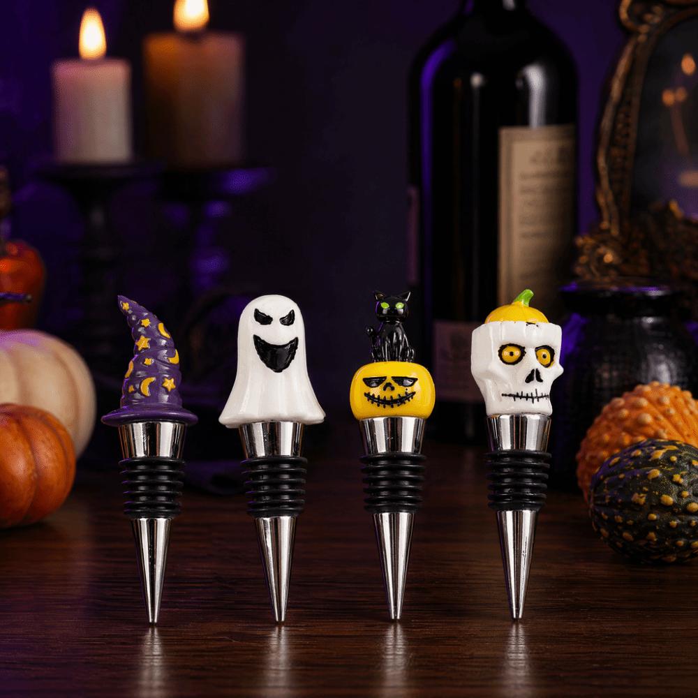 4PCS Reusable Wine Stopper Aluminum Alloy Resin Bottle Plug Beverage Bottle Wine Bottle