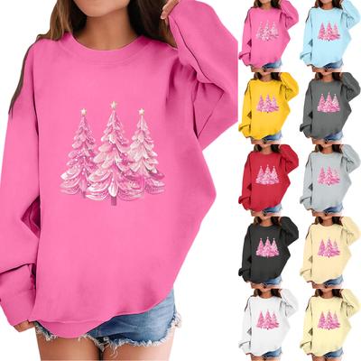 Kinder Modisches Lässiges Langarm Locker Weihnachts-Print Pullover Sweatshirt
