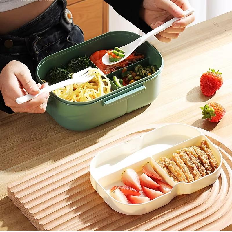 Simpatica scatola per il pranzo per bambini scomparti Microwae Bento Lunchbox Bambini Kid Scuola campeggio esterno Picnic Contenitore per alimenti portatile