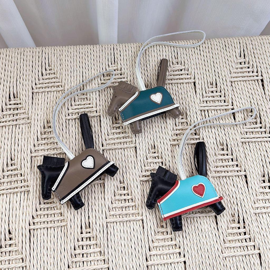 Love Heart Leather Pony Charm Keyring & Ornament Cape