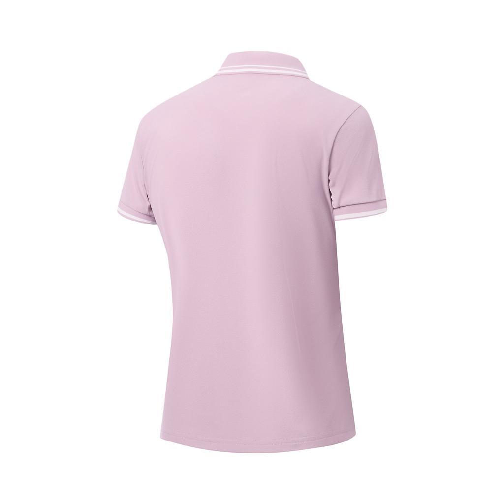 Li Ning Fitness Series Logo Letter Stitched Polo Shirt Women tops APLW470-2