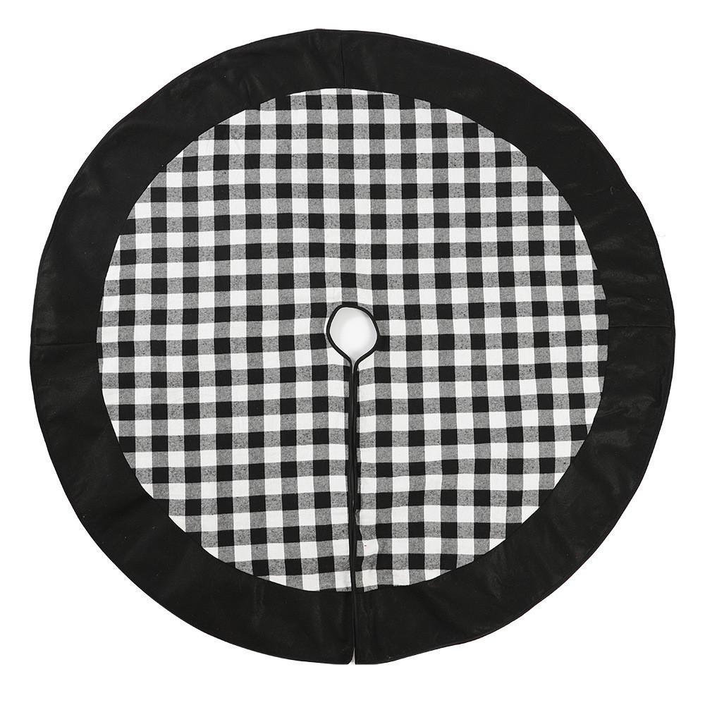 Black Beautiful And White Christmas Tree Skirt 120cm For Elegant Holiday Settings