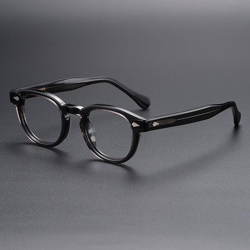 Retro MarkenDesign Luxus Runde Rahmen Brillenrahmen für Männer Frauen Ultraleicht Acetatlegierung Blaulichtfilternde Brillen