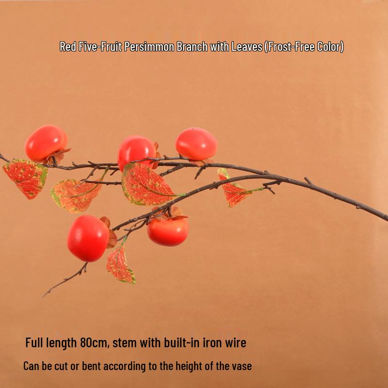 Persimmon Ruyi Ornament: Artificial Persimmon Tree Branches for Home or Hotel Decoration