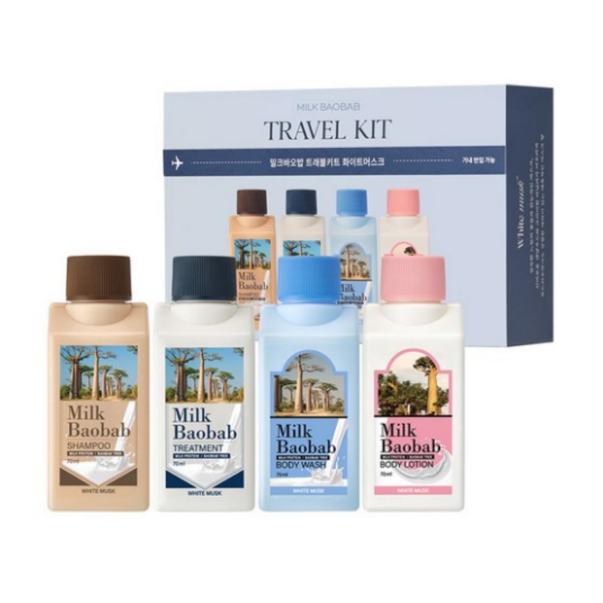 

Дорожный набор Milk Baobab White Musk — Уход 70 мл + Шампунь 70 мл + Гель для душа 70 мл + Лосьон для тела 70 мл