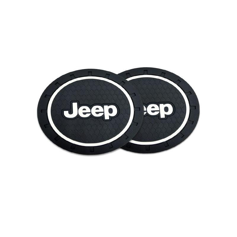 1/2pc Car Heat-resisting Coaster Silica Gel Water Cup Slot Dirt Pad For Jeep Wrangler Grand Cherokee b Renegade Tyre Stem Air Caps
