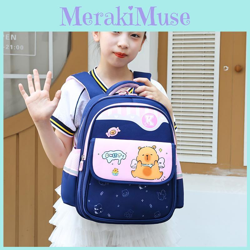 Kids Capybara Cartoon Lightweight Kindergarten Backpack For Student School Days