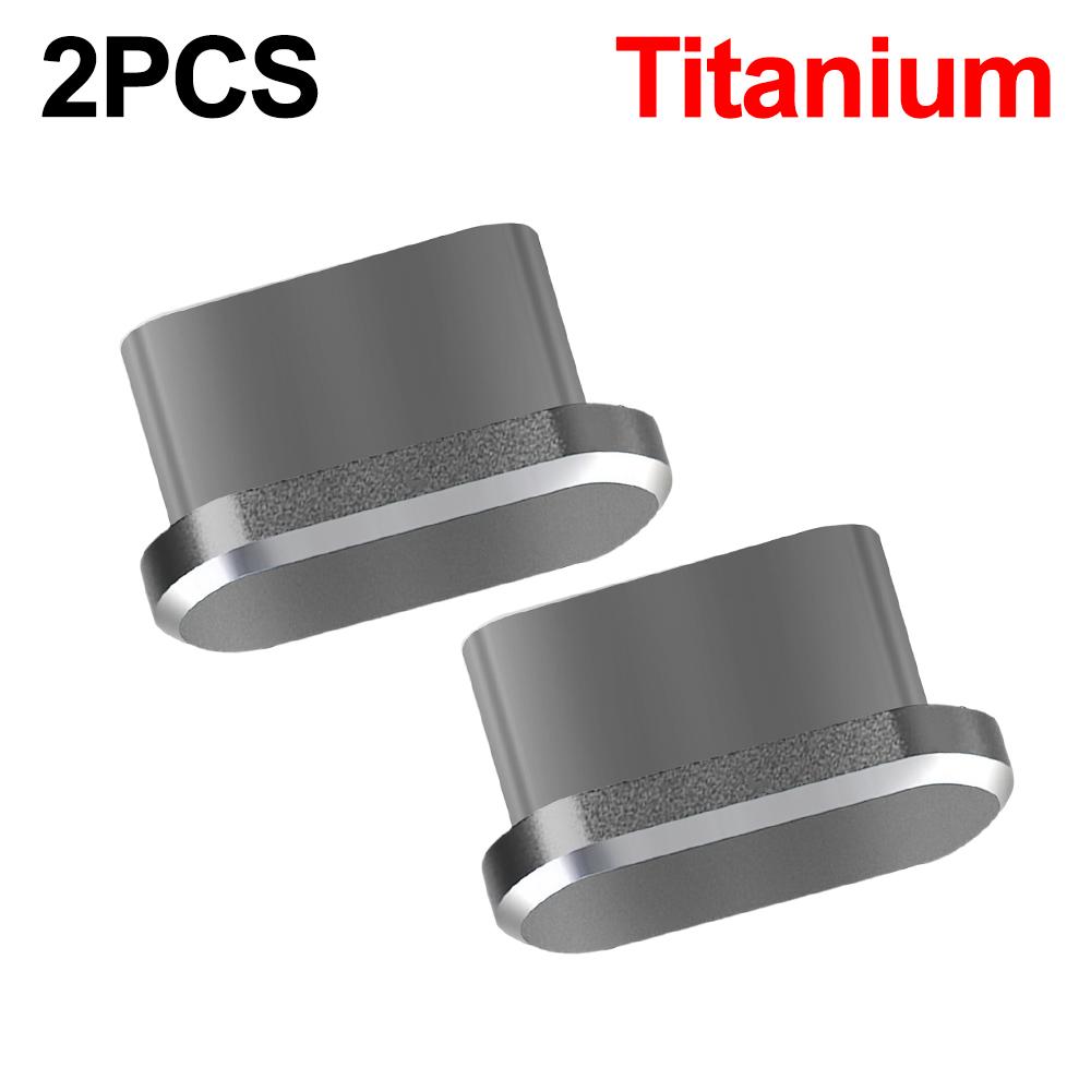 2PCS Metal Phone Dust Plugs USB C Type-C Charging Port Protectors Cap for IPhone 16 15 ProMax Mi Universal Anti-dust Dustplugs