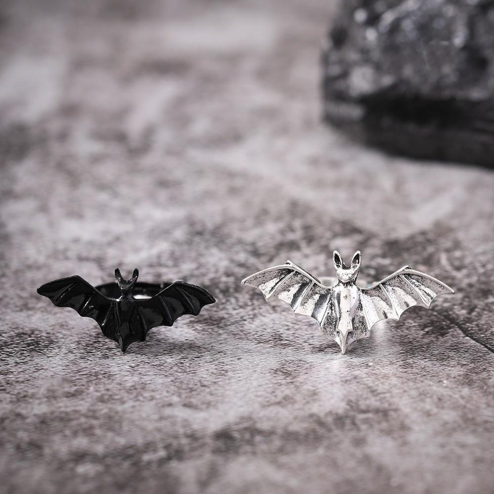 Zinc Zinc Alloy Spider Web Heart Ring Dark Fashion Halloween Opening Ring Exquisite Gothic Bat Ring Party