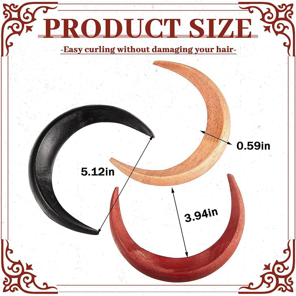 Moon Hairpin: Crescent-Shaped Wooden Hair Fork and Styling Clip, New Chinese Style.