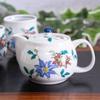 Waza No Kura Stylish Pair of Teacups and Teapot Kutani Ware Tessen Japanese Made In Perfect Gift for or 88th Birthdays Sets, Ceramic, High-Quality