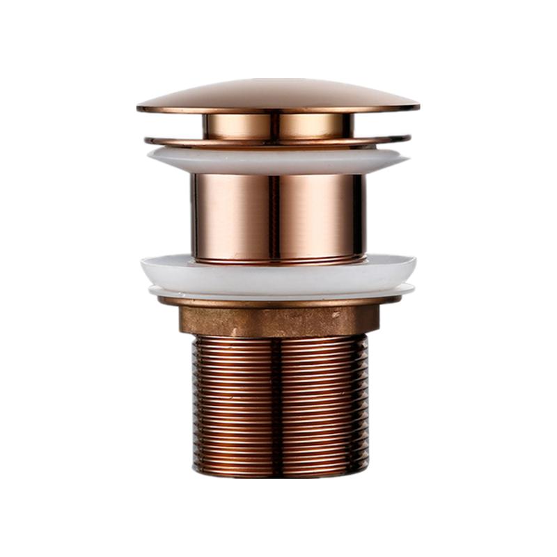 Brushed Rose Golden Pop up Drain Basin Drain With Overflow for Basin Pop up Drainer Bathroom Drain Brushed Rose Golden(With overflow)