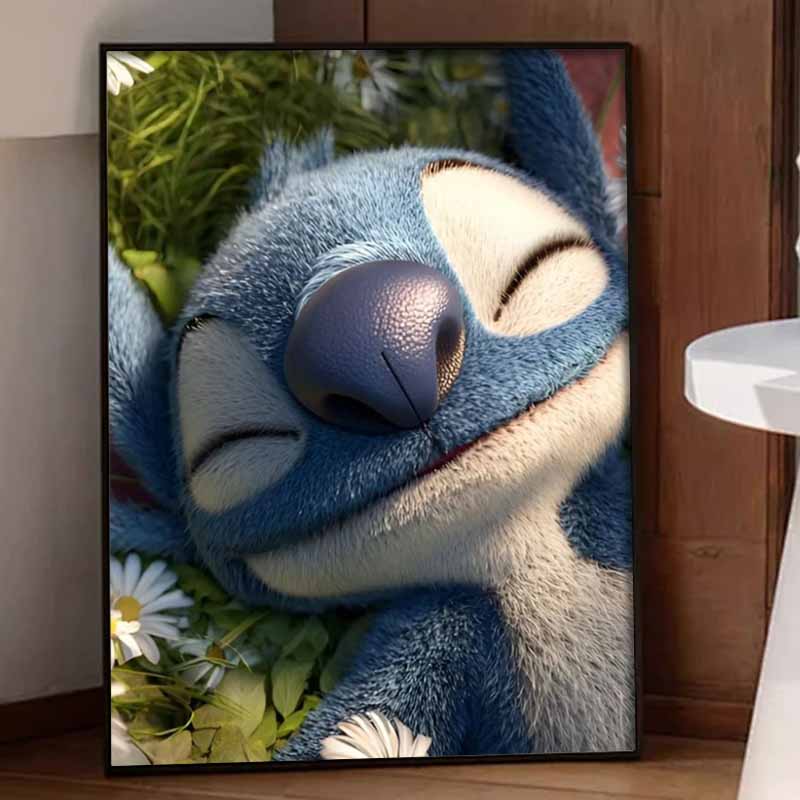 Disney Diamond Painting Kit Stitch 5D DIY, Suitable for Beginners and Craft Lovers, Interior Space Decoration
