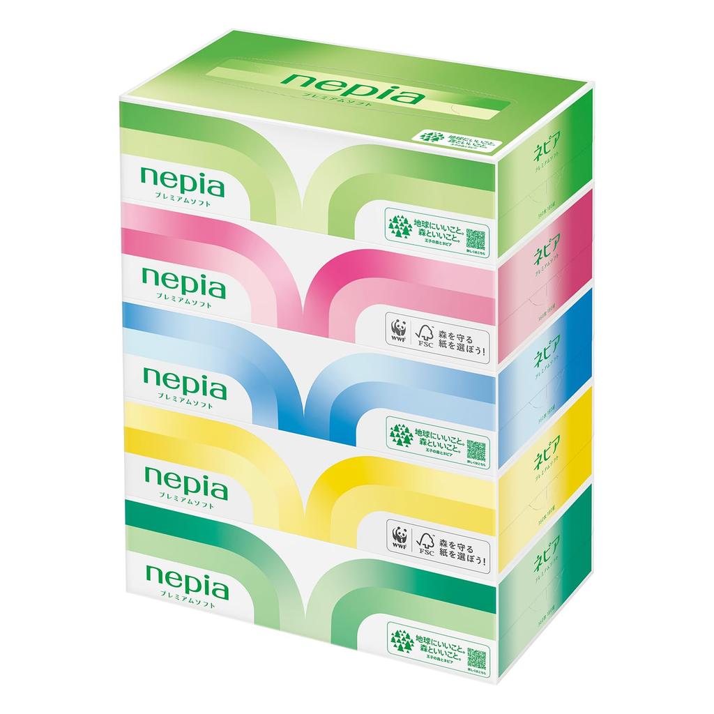 Napier Premium Soft Tissue 360 Sheets X 30 Boxes Boxes X 6 Case FSC (180 Pairs) (5 Packs) [Half Product]