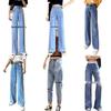 Women's High-Waisted Wide-Leg Jeans: Slimming Casual Straight-Leg, Loose Drape, Floor-Length